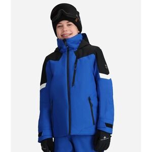 Obermeyer Fleet Jacket Teen Boys Size Small‎ Insulated Ski Snowboard Blue Black